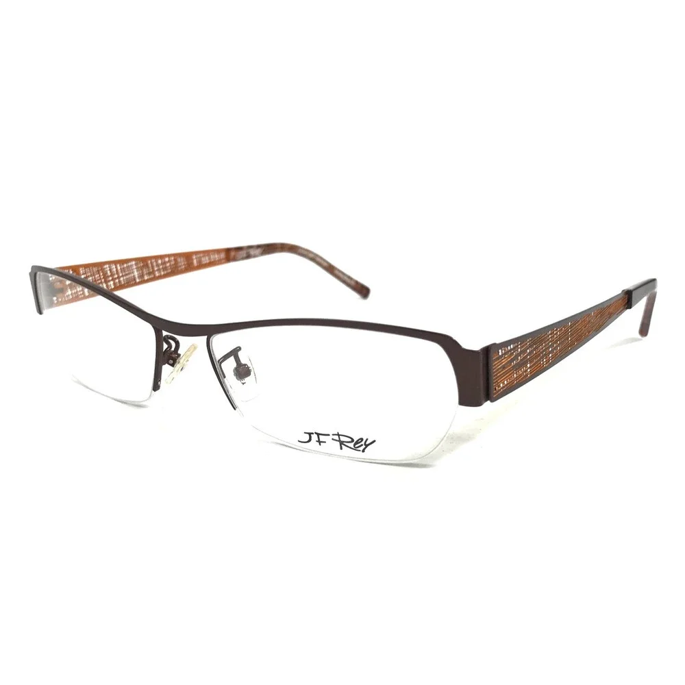 J.F. Rey Eyeglasses Frames JF2590 9560 Matte Brown Orange Half Rim 54-15-145